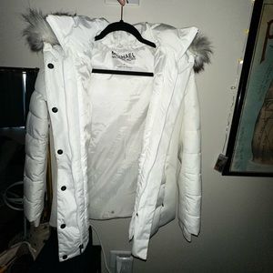 Michael Kohr’s Faux-Fur-Trim Hooded Puffer Coat
